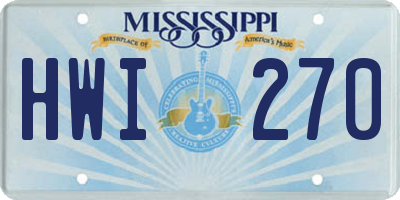 MS license plate HWI270