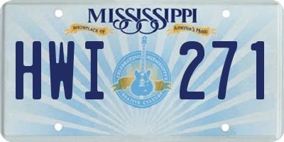 MS license plate HWI271