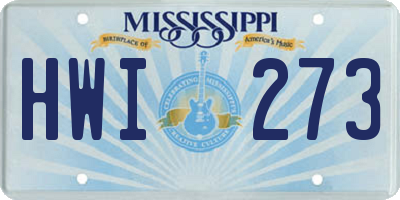 MS license plate HWI273