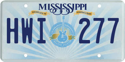 MS license plate HWI277