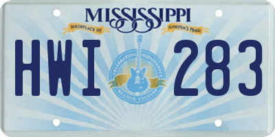 MS license plate HWI283