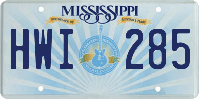 MS license plate HWI285