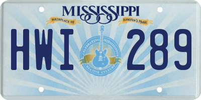 MS license plate HWI289