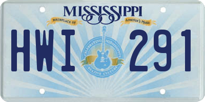 MS license plate HWI291