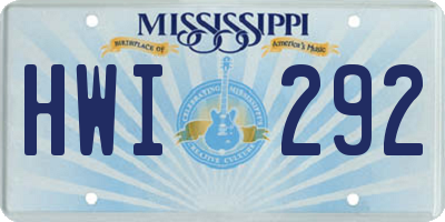 MS license plate HWI292