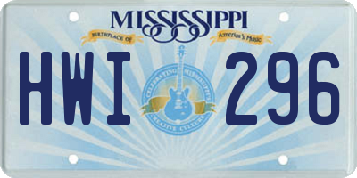 MS license plate HWI296