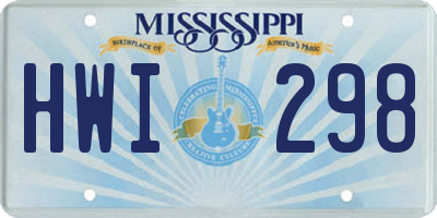 MS license plate HWI298