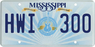 MS license plate HWI300