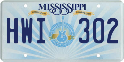 MS license plate HWI302