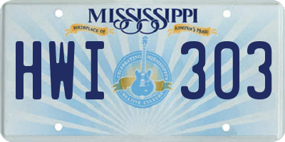 MS license plate HWI303
