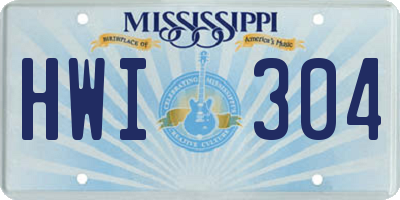 MS license plate HWI304