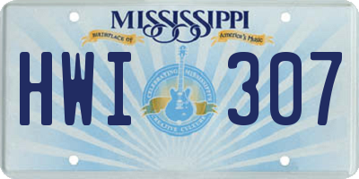 MS license plate HWI307