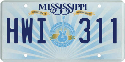 MS license plate HWI311