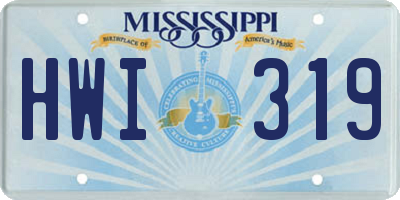 MS license plate HWI319