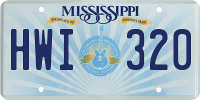 MS license plate HWI320