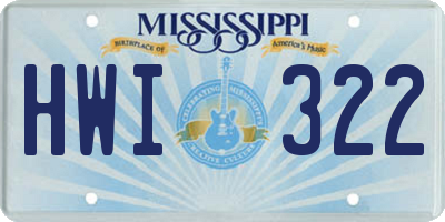 MS license plate HWI322