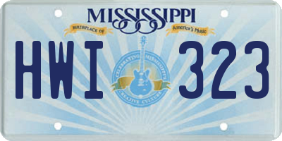 MS license plate HWI323