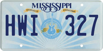 MS license plate HWI327