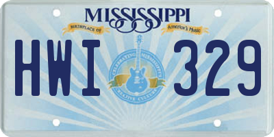 MS license plate HWI329