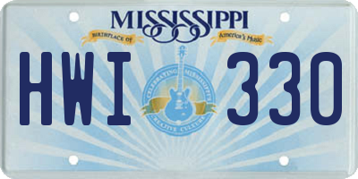 MS license plate HWI330