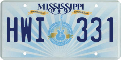 MS license plate HWI331