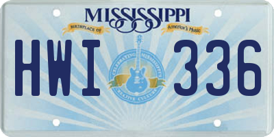MS license plate HWI336