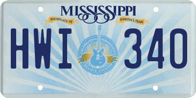 MS license plate HWI340