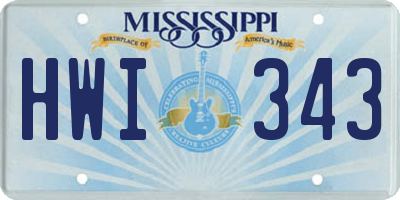 MS license plate HWI343