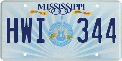 MS license plate HWI344
