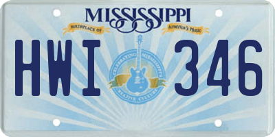MS license plate HWI346