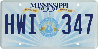 MS license plate HWI347