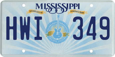 MS license plate HWI349