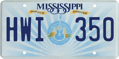 MS license plate HWI350