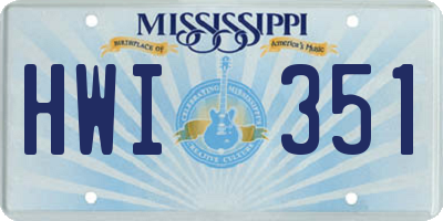 MS license plate HWI351