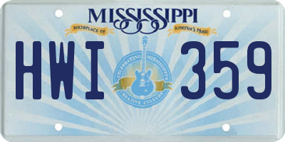 MS license plate HWI359
