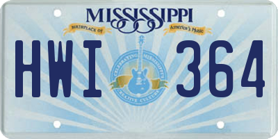 MS license plate HWI364