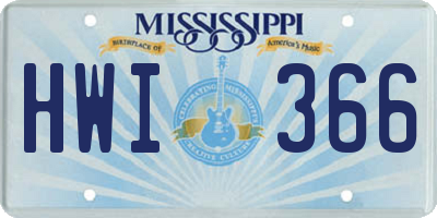 MS license plate HWI366