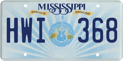 MS license plate HWI368