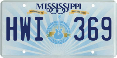 MS license plate HWI369