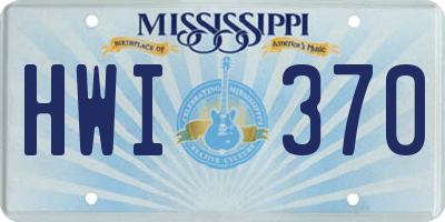 MS license plate HWI370