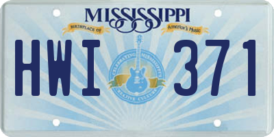 MS license plate HWI371