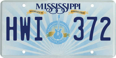 MS license plate HWI372