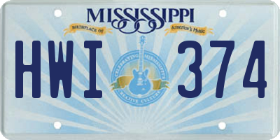 MS license plate HWI374