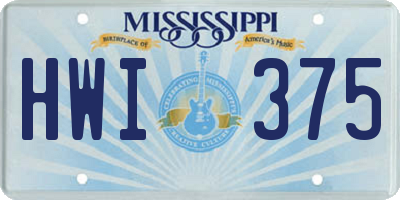 MS license plate HWI375