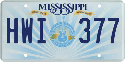MS license plate HWI377