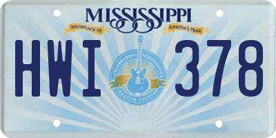 MS license plate HWI378