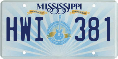 MS license plate HWI381
