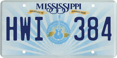 MS license plate HWI384