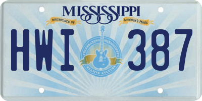 MS license plate HWI387