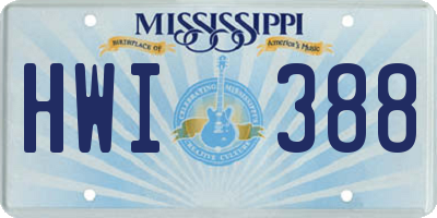 MS license plate HWI388